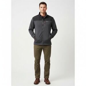 ORVIS Jacket Mens M Gray Black Fleece Lined Two Tone Winter Warm Outdoor Classic